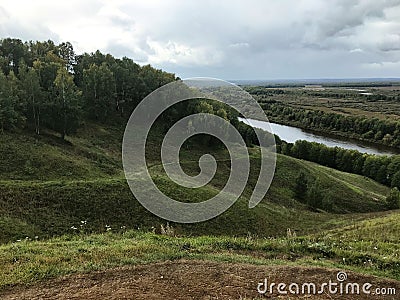 View of the Klyazma river from Lysa Gora Stock Photo